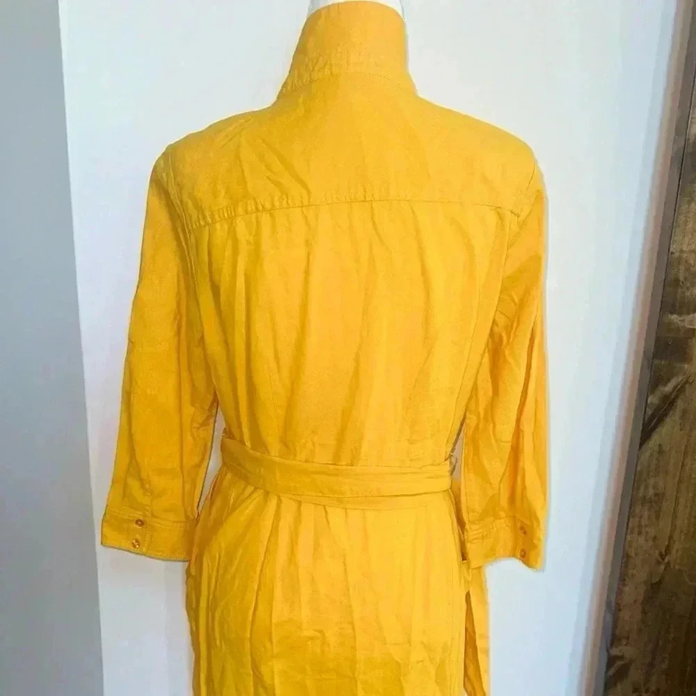 Boden Yellow Shirtdress Dress 8 - Picture 7 of 7
